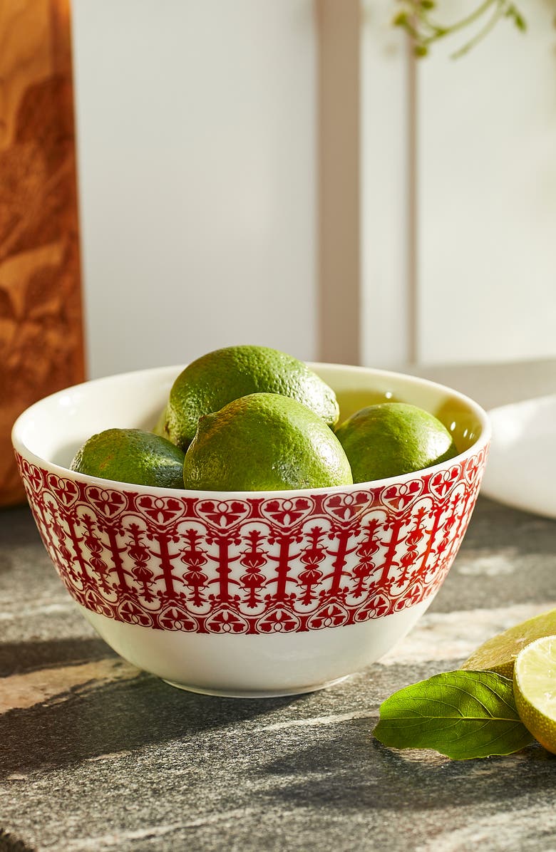 Caskata Casablanca Crimson Cereal Bowl - Porcelain - Set 4, Alternate, color, Red