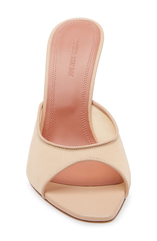Shop Amina Muaddi Alexa Slide Sandal In Mesh Beige