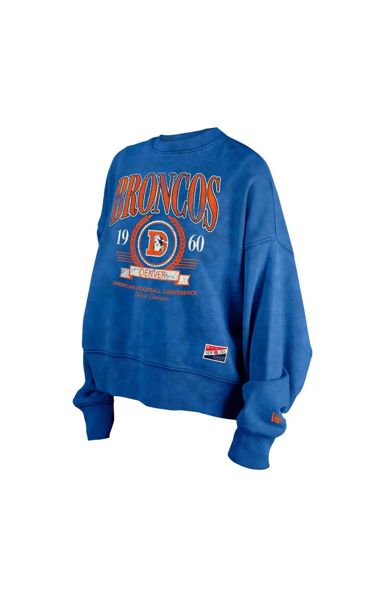 New Era Women's New Era Royal Denver Broncos Throwback Boxy Sweatshirt, Alternate, color, 