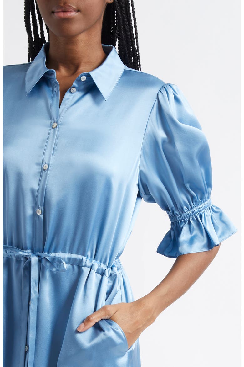 Fiona Silk Shirtdress, Alternate, color, KETTLE POND