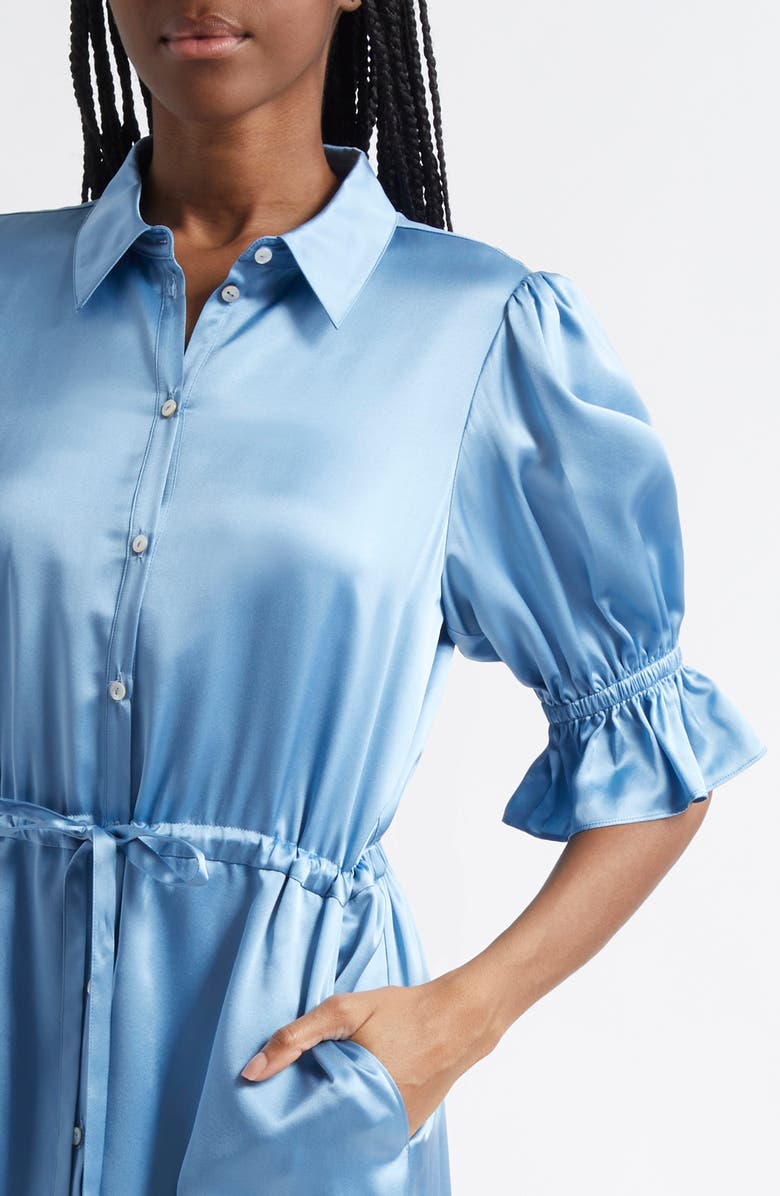 Cinq à Sept Fiona Silk Shirtdress, Alternate, color, Kettle Pond