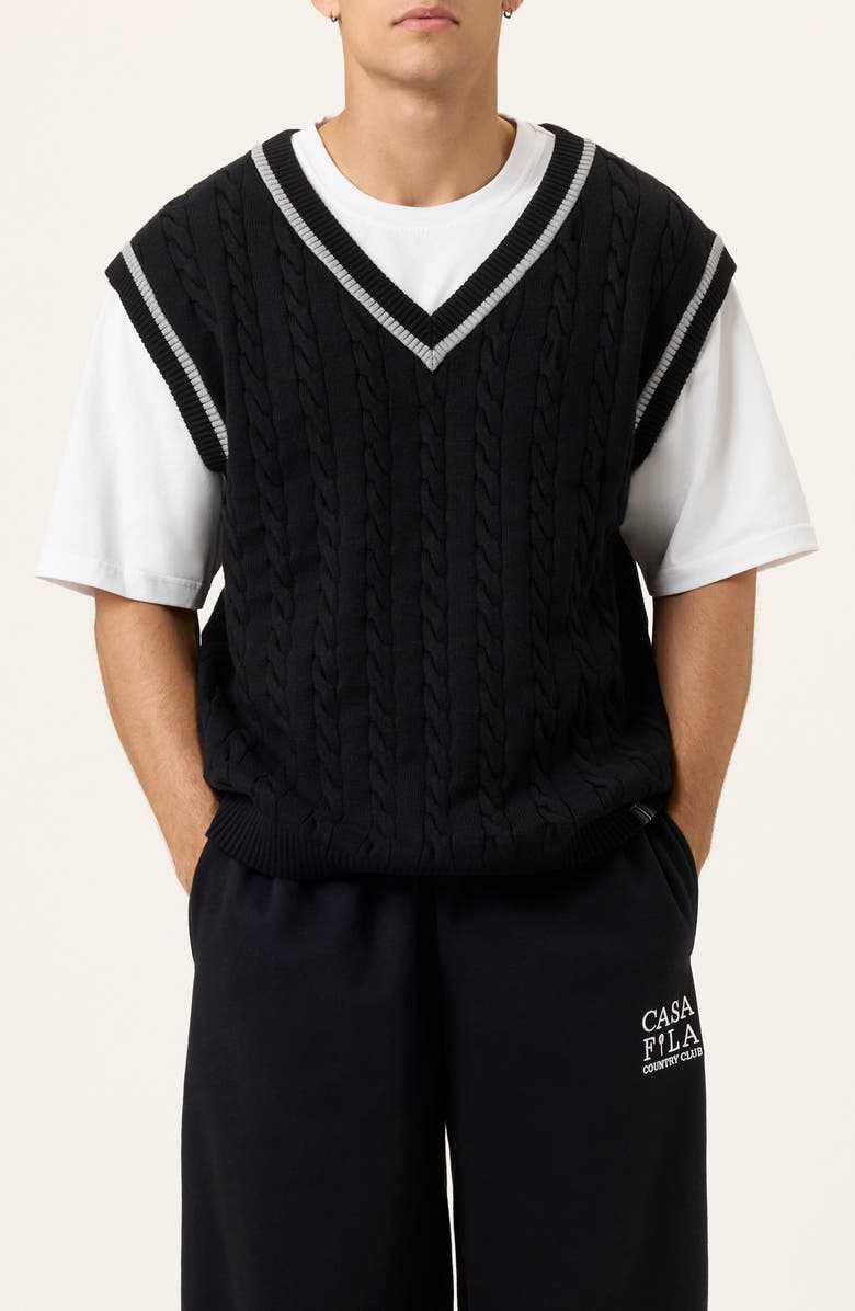 FILA Gender Inclusive Baseline Cable Stitch Sweater Vest, Main, color,