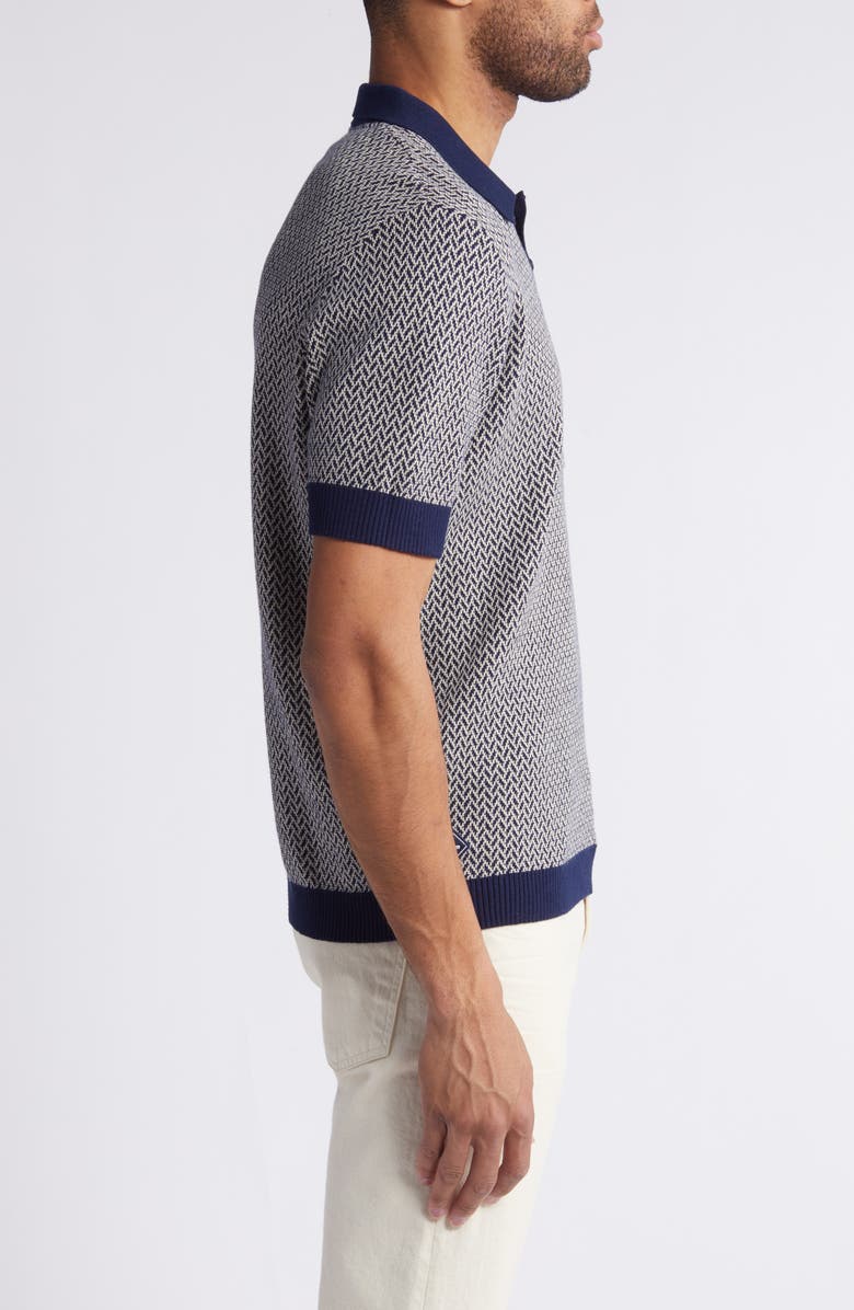 Percival Casa Martini Geo Jacquard Polo Sweater, Alternate, color, 