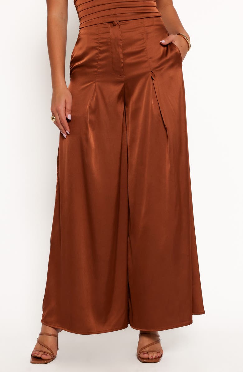 Petal & Pup Cassie Satin Short Sleeve Top & Wide Leg Pants Set, Alternate, color,