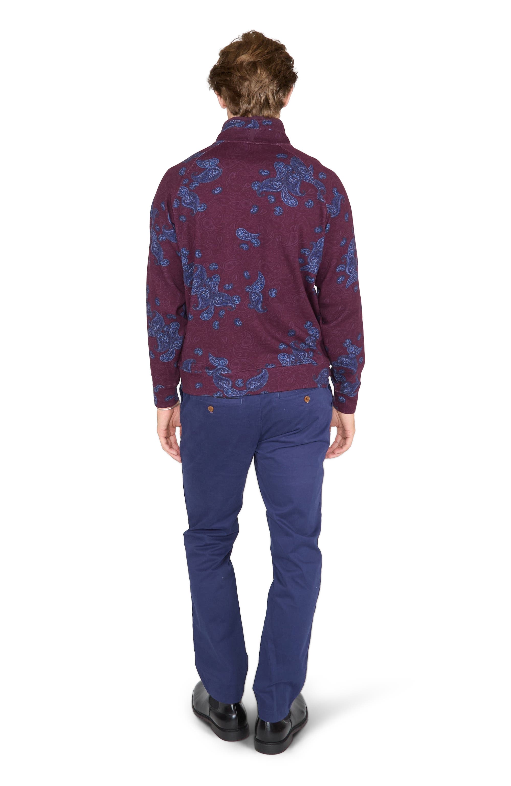 Lords of Harlech Craig Brushed Interlock Quarter Zip Pullover (Men ...