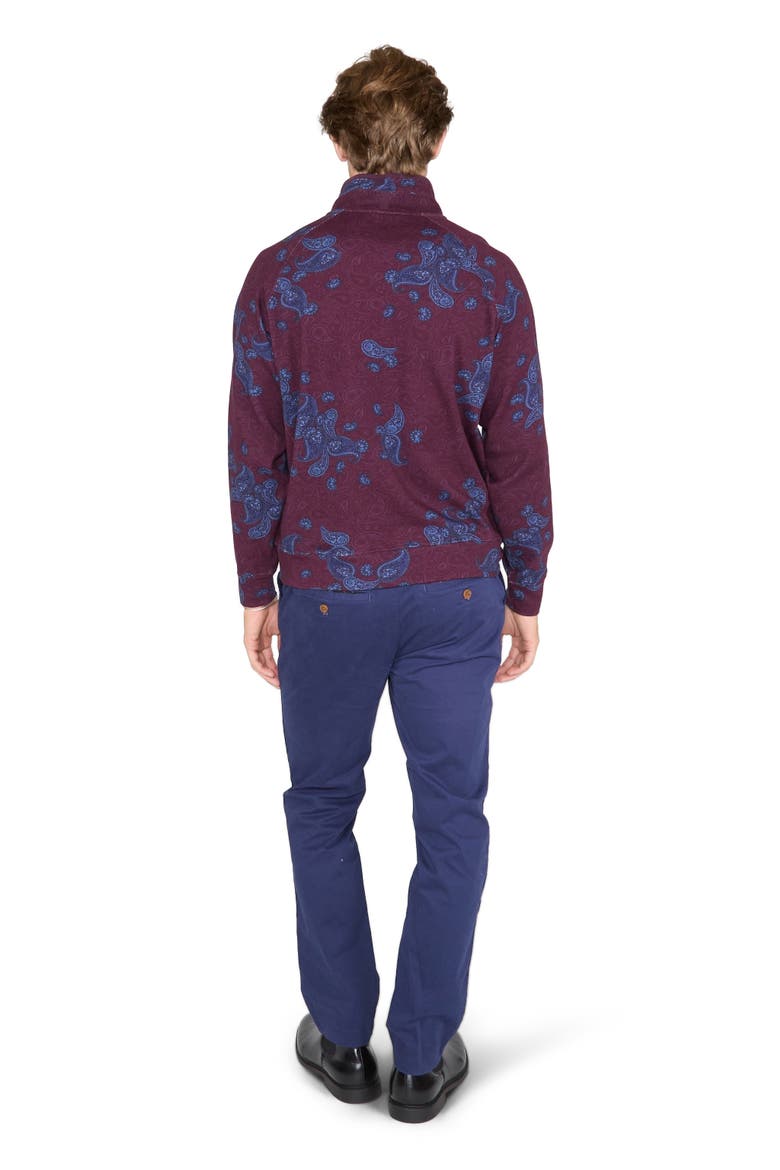 Craig Brushed Interlock Quarter Zip Pullover, Alternate, color, Montgat Paisley Plum