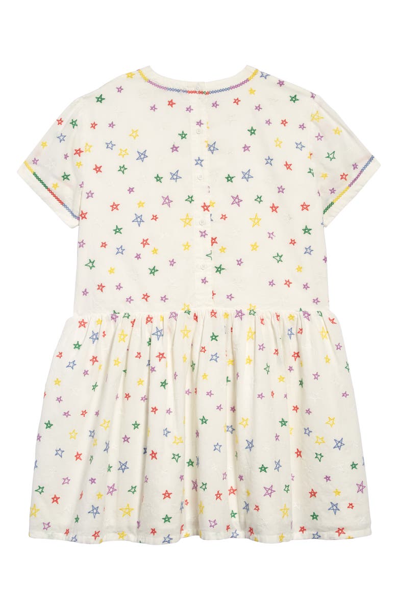Stella McCartney Kids Stella McCartney Star Embroidered Organic Cotton Dress, Alternate, color,
