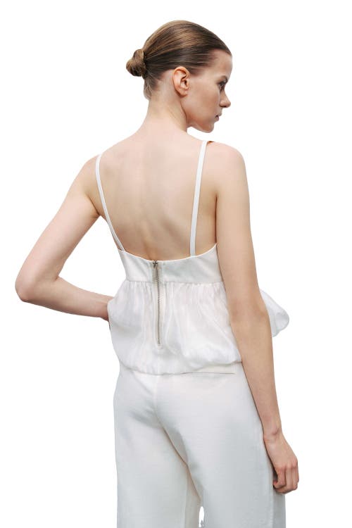 Nocturne Belt Strap Detailed Crop Top In White