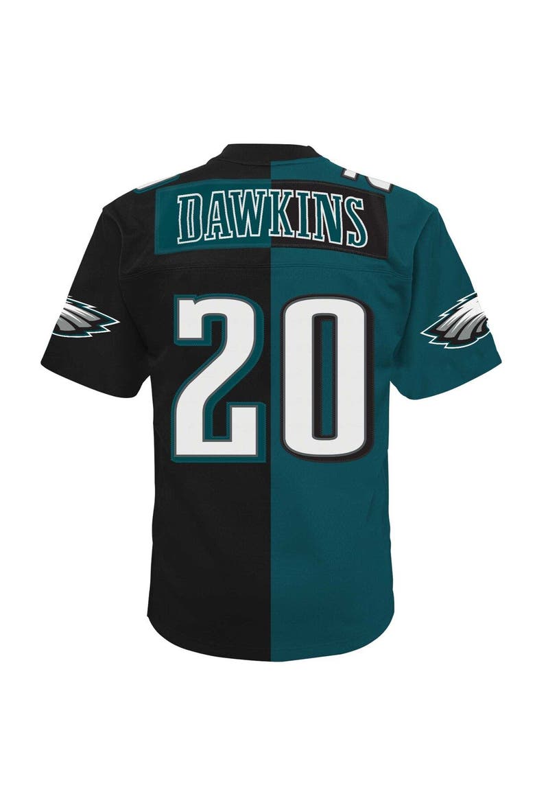 Men's Mitchell & Ness Brian Dawkins Midnight Green/Black Philadelphia Eagles 2004 Split Legacy Replica Jersey, Alternate, color, Green