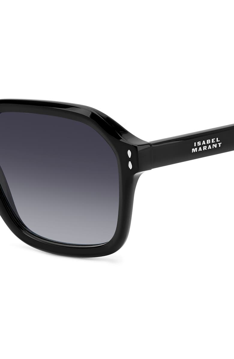 Isabel Marant 56mm Sqaure Sunglasses, Alternate, color, Black