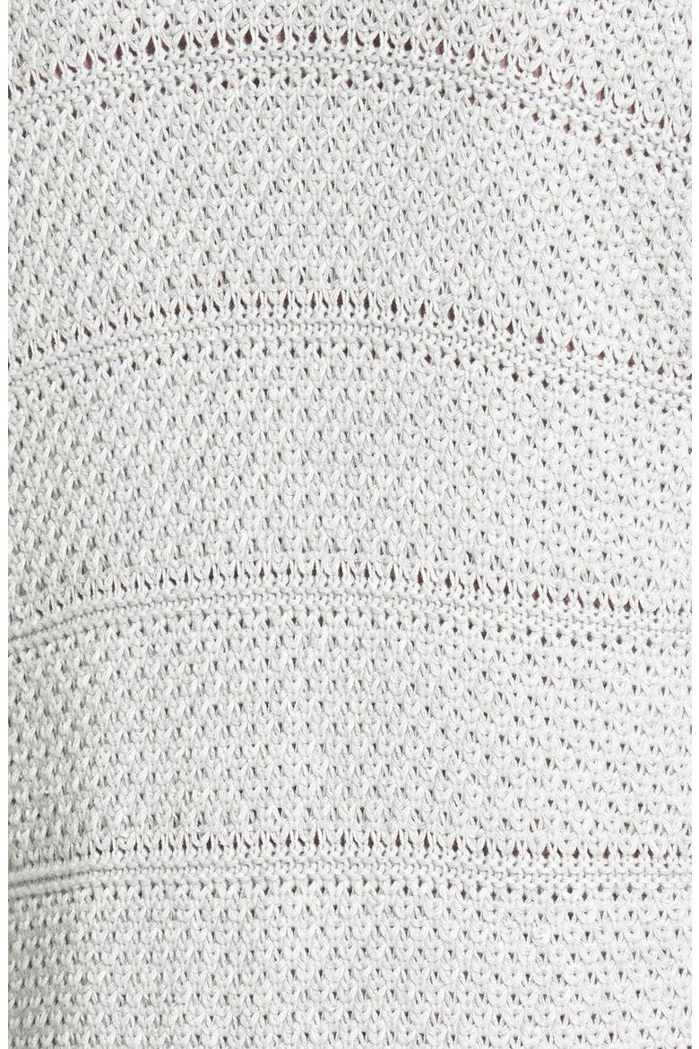 Open Stitch Long Cotton Cardigan, Alternate, color, HEATHER LIGHT GREY
