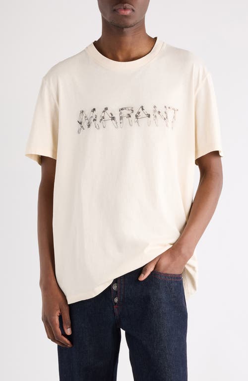 Isabel Marant Honore Logo Graphic T-shirt In Neutral