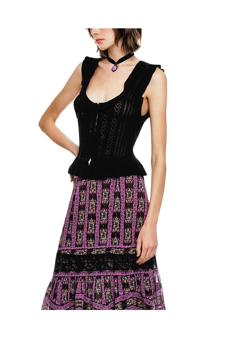 Victorian Pointelle Camisole, Alternate, color, Black