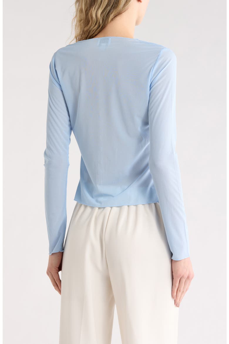 Crewneck Mesh Crop Cardigan, Alternate, color, HYDRANGEA BLUE