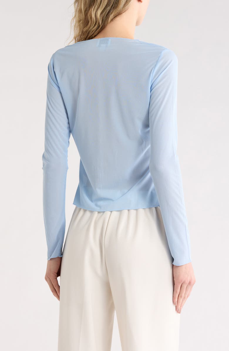 EDIT by JASON WU Crewneck Mesh Crop Cardigan, Alternate, color, Hydrangea Blue