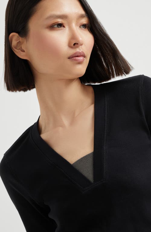 Brunello Cucinelli Ribbed Jersey T-shirt In Black