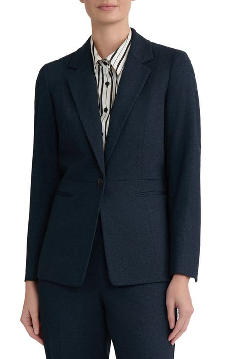 Notch Collar Waist Seam Blazer