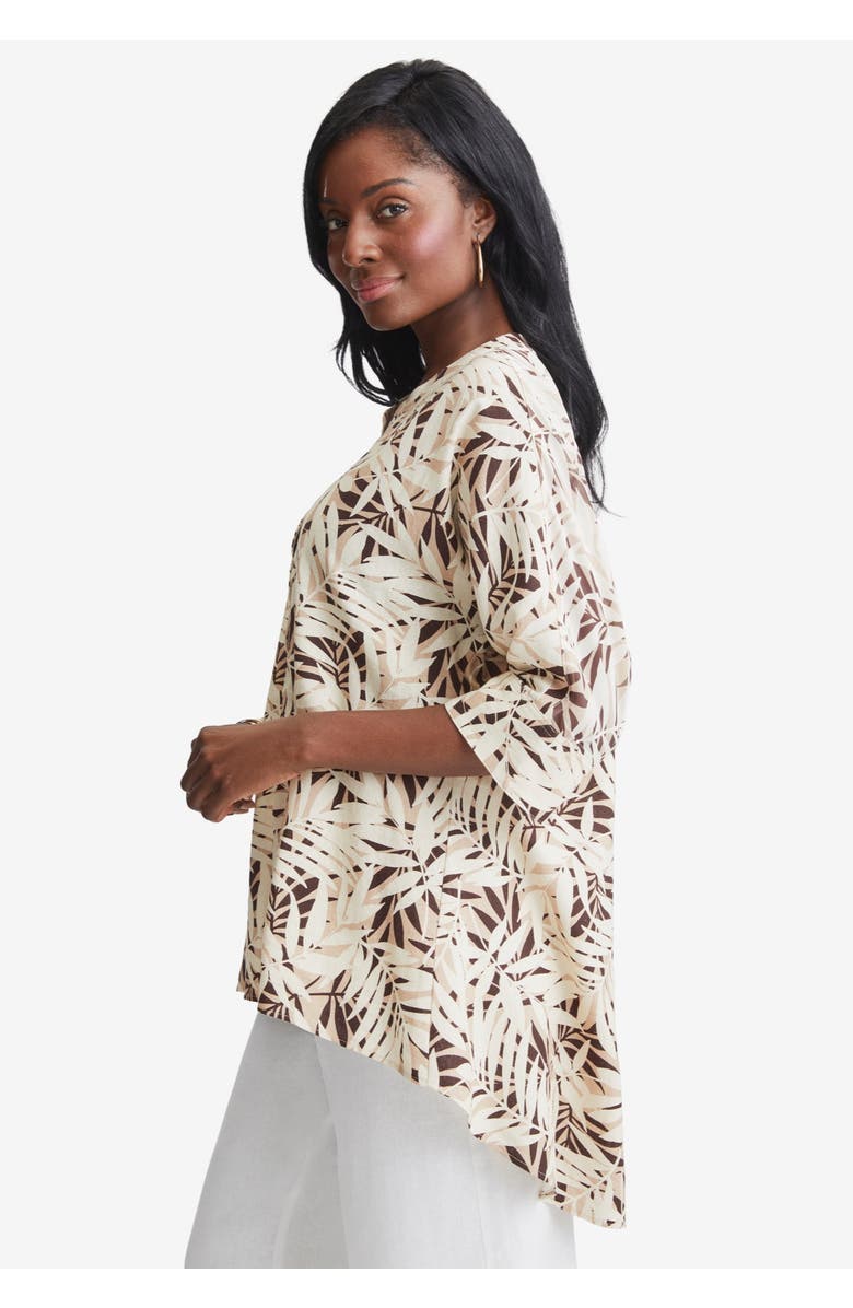 Jessica London Hi-Low Linen Tunic, Alternate, color, White