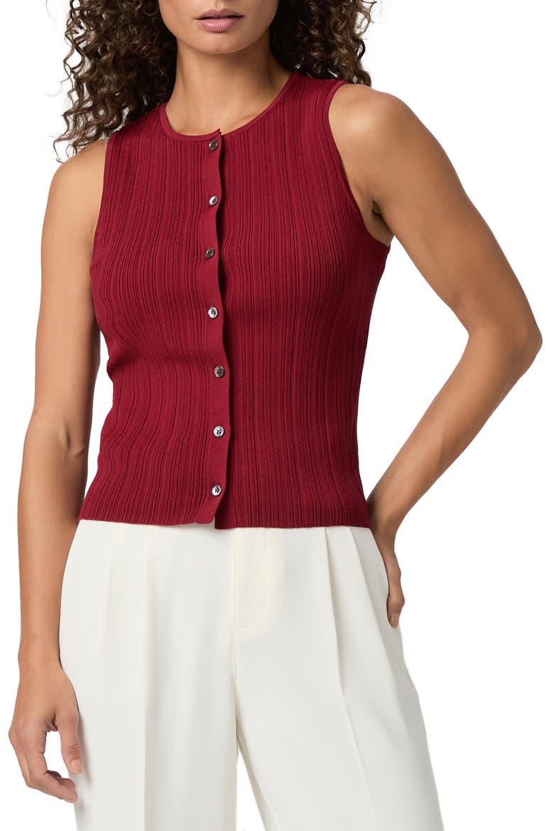 Leira Button Front Sweater Tank, Main, color, CRANBERRY