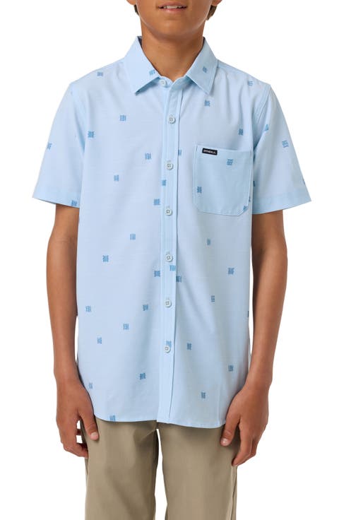 Kids' Standard Fit Short Sleeve Performance Button-Up Shirt