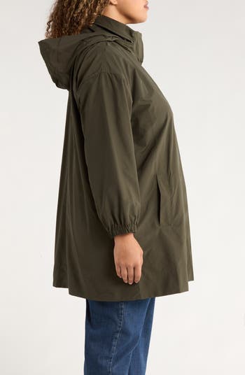 Eileen Fisher Stand Collar Organic Cotton Recycled Nylon Long