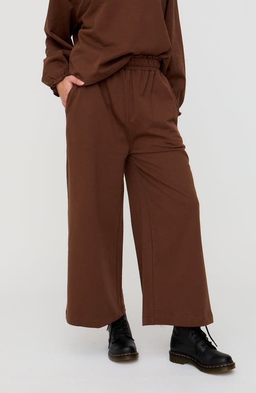 Turtledove London Organic Cotton Noor Wide Leg Trousers In Brown
