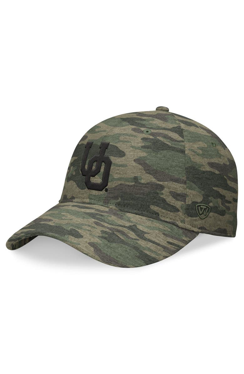 TOP OF THE WORLD Men's Top of the World Camo Oregon Ducks OHT Military Appreciation Hound Adjustable Hat, Main, color,