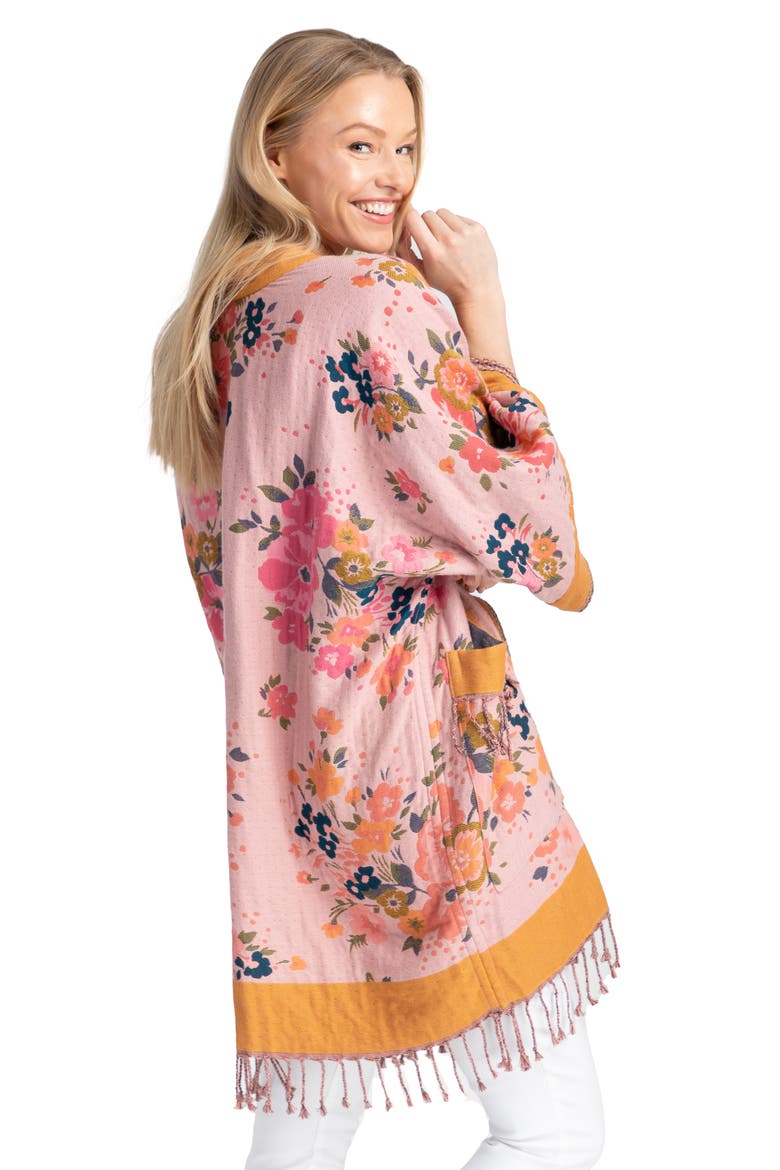 Kirkville Floral Duster, Alternate, color, PINK/ MUSTARD