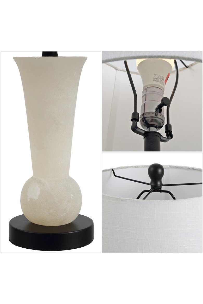 Eliza Modern Alabaster/Crystal LED Table Lamp, Alternate, color, White