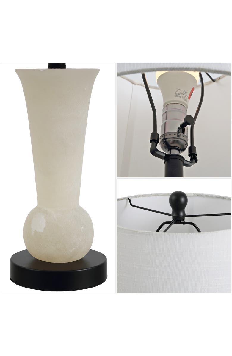 JONATHAN Y Eliza 23" Alabaster LED Table Lamp, Crystal Base, Alternate, color, White