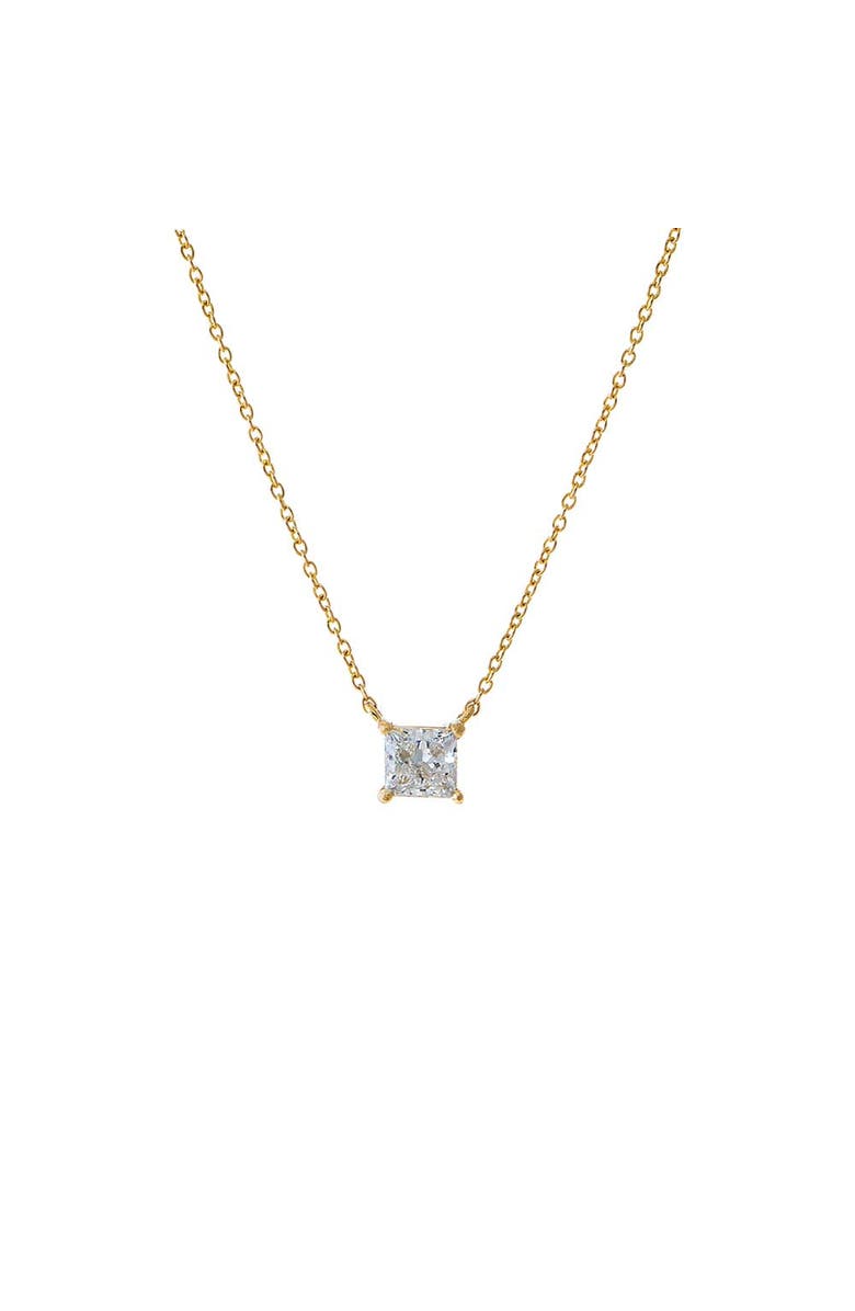 BY ADINA EDEN Lab Grown Diamond Princess Cut Solitaire Necklace 14K, Main, color, 