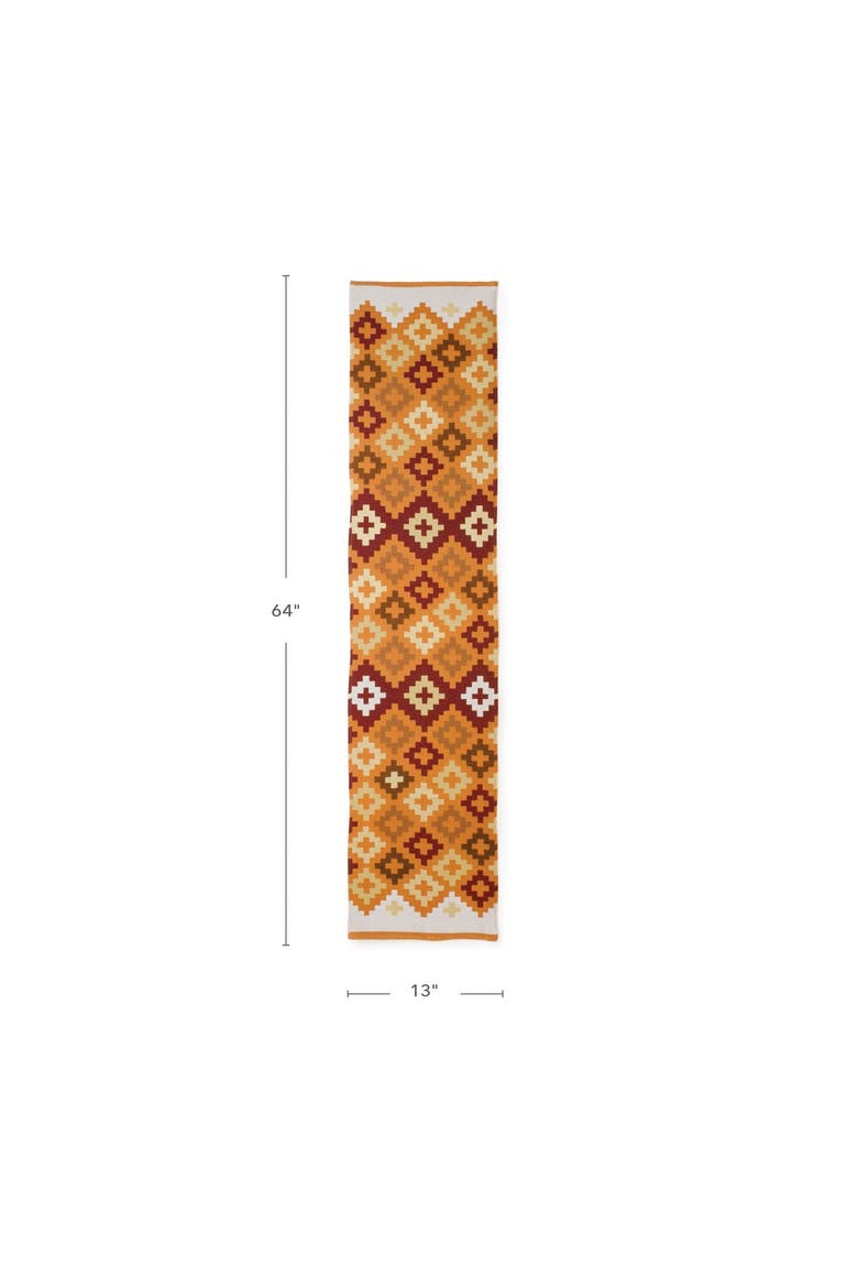 Warm Geo Decorative Runner, Alternate, color, orange