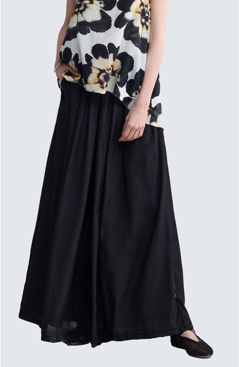 LUUKAA Auralie Wide-Leg Fluid Pants, Main, color, Black