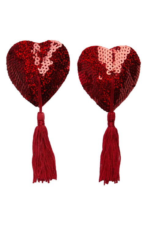 Bristols 6 Nippies Gold Tassel Sequin Nipple Covers