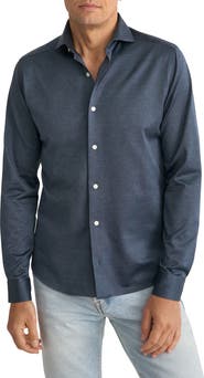 Eton Slim Fit Filo di Scozia Cotton Jacquard Dress Shirt