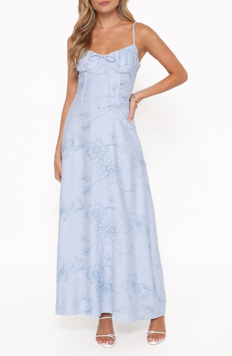 Petal & Pup Houston Print Sleeveless Maxi Dress, Main, color, Blue Floral