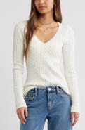 BP. Cable Stitch V-Neck Sweater