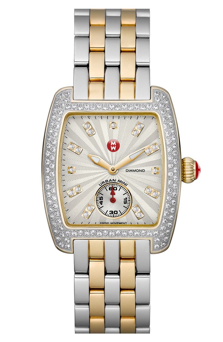 MICHELE Urban Mini 16mm Stainless Steel Bracelet Watchband, Main, color, 