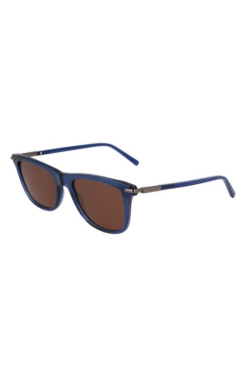 Ferragamo 54mm Modified Rectangular Sunglasses In Transparent Blue