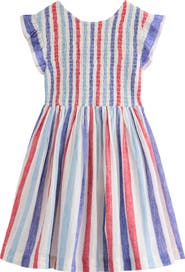 Mini Boden Kids' Bow Back Shirred Dress