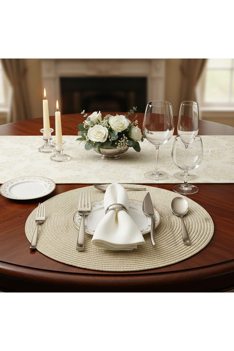 Arte Flatware Set - 5 Pieces, Alternate, color, Ice Champagne