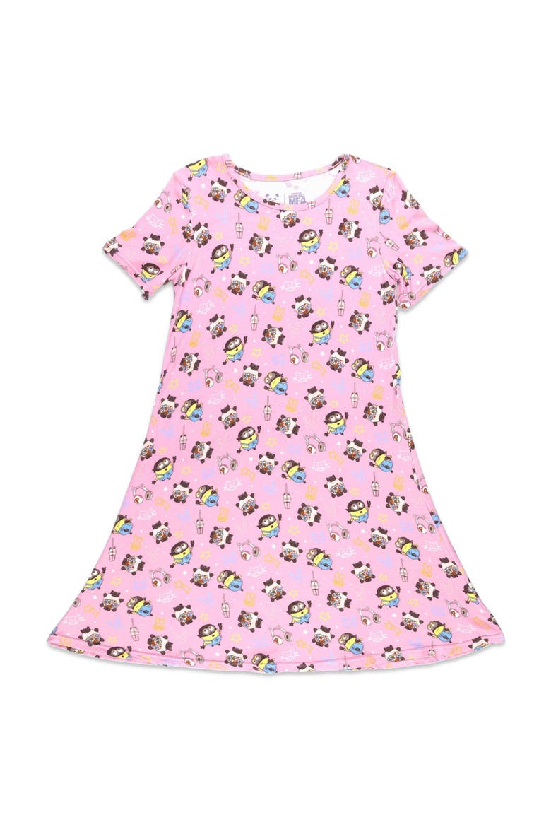 Kids' Despicable Me 4 Minions Always Popping Short Sleeve Dress, Main, color, Minions Popping