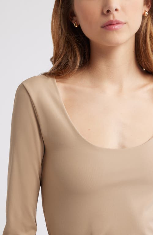 Open Edit Smooth Edit Scoop Neck Top In Tan Natural