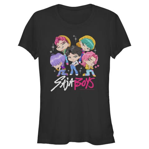 Junior's KPop Demon Hunters Saja Boys Chibi Group  Graphic T-Shirt