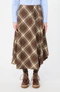 Weekend Max Mara Plaid Wool Blend Midi Skirt