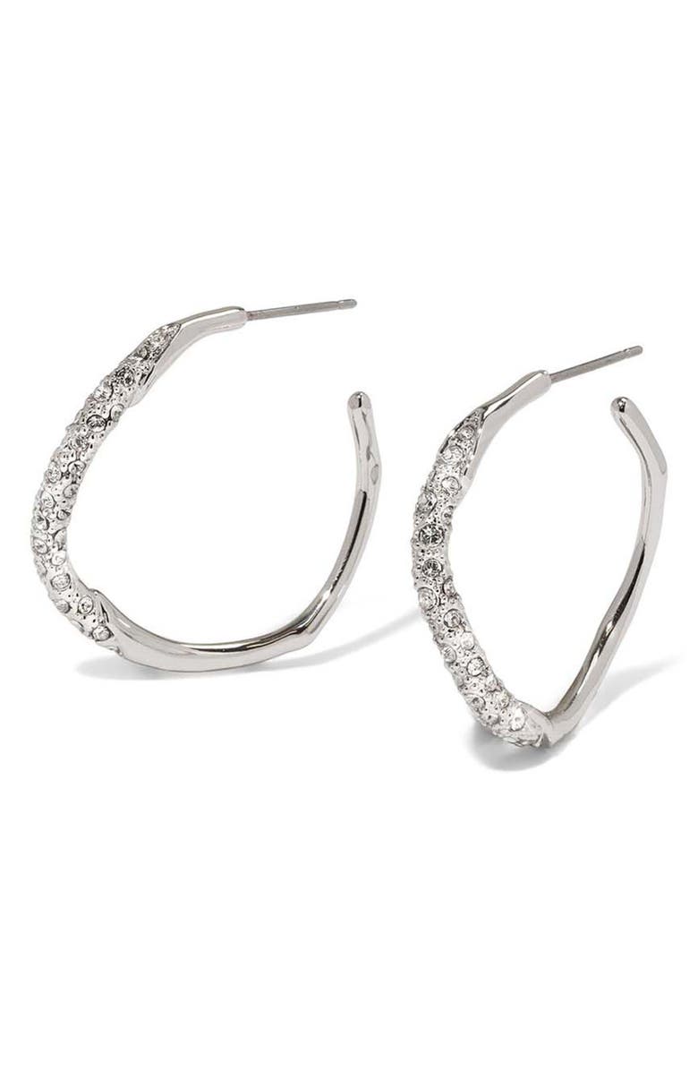 Alexis Bittar Solanales Crystal Pavé Hoop Earrings, Main, color,