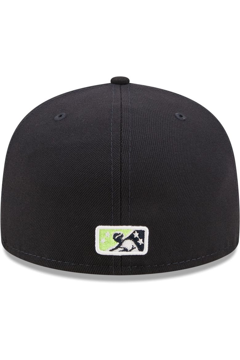 Men's New Era Navy Columbia Fireflies Authentic Collection Road 59FIFTY Fitted Hat, Alternate, color, Navy
