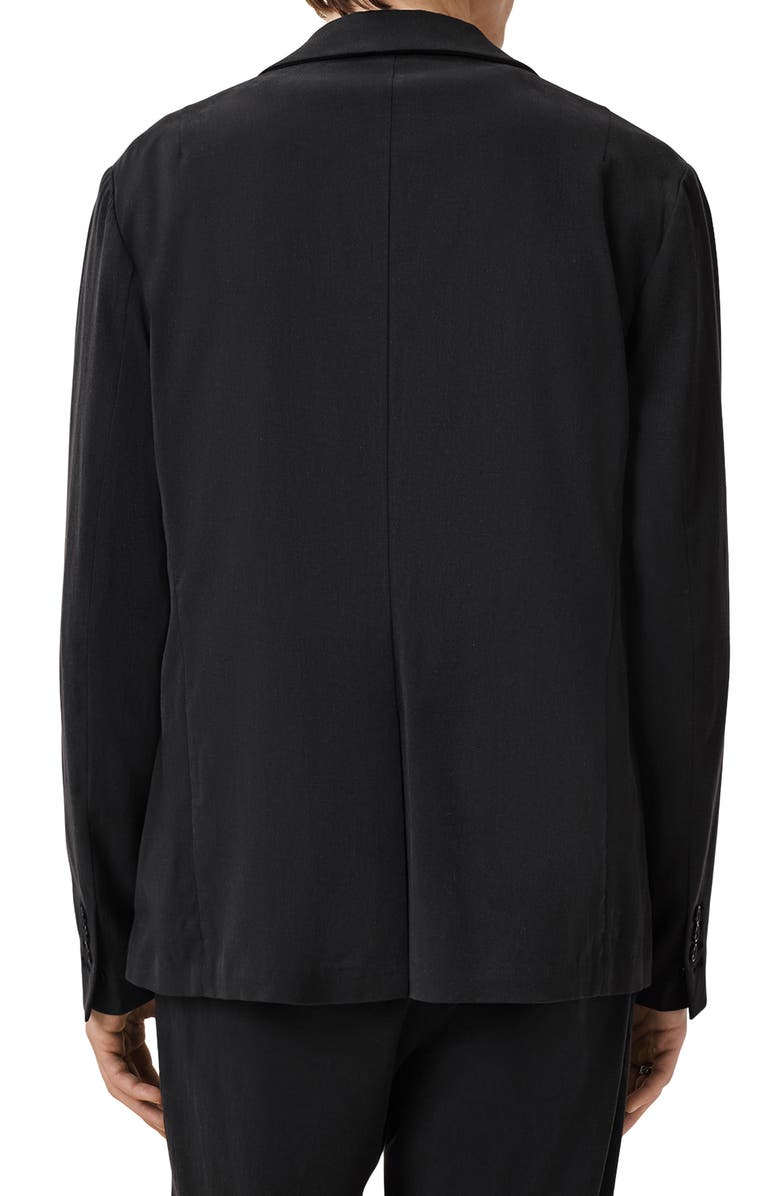 AllSaints Bay Solid Stretch Cotton Blend Sport Coat, Alternate, color, Black