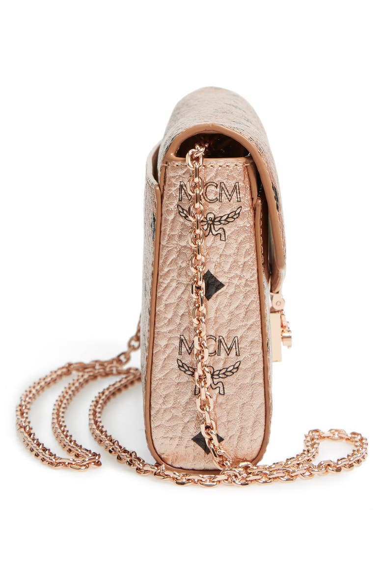 Millie Visetos Canvas Wallet on a Chain, Alternate, color, CHAMPAGNE GOLD