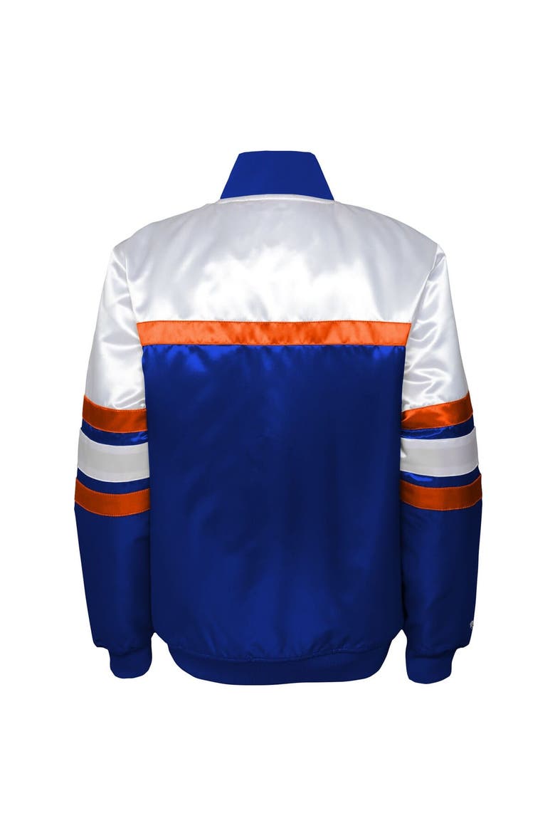 Youth Mitchell & Ness Blue New York Knicks Satin Full-Snap Jacket, Alternate, color, Blue